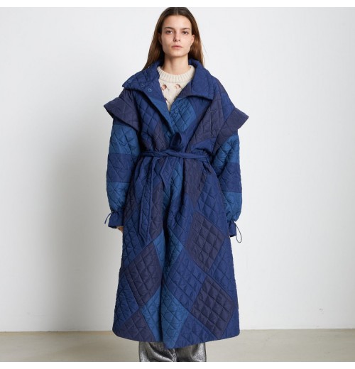 Stella Nova Long Quilted Blue Coat