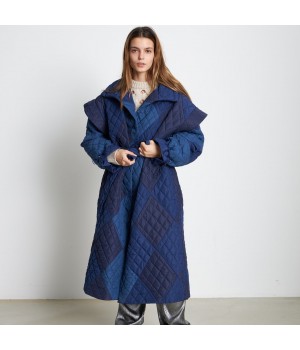 Stella Nova Long Quilted Blue Coat