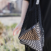 Bags Black Long Organic Handled String Bag