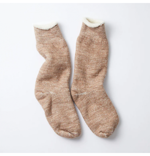 Camel Double Faced Crew Comfy Socks