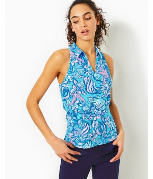 UPF 50+ Luxletic Lakelyn Bra Polo Top