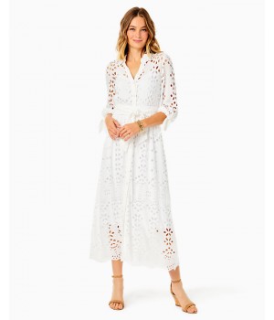 Amrita Eyelet Midi Dress