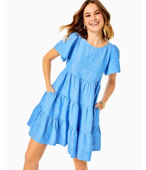 Jocelyn Short Sleeve Linen Dress