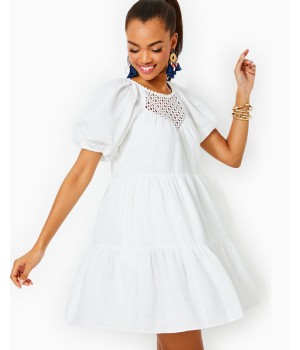 Charlet Short Sleeve Linen Dress